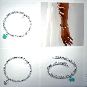 Tiffany Blue Heart Tag bead bracelet